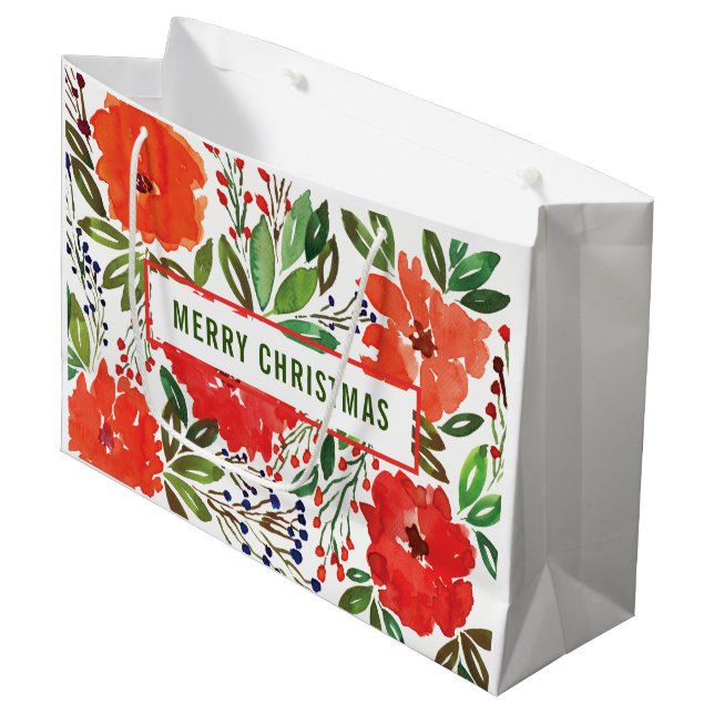Christmas & Hand Painted Gift Bag (Front Angled)