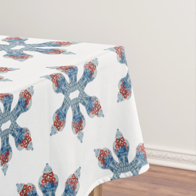 Christmas Hand Painted Ginger Jar Tablecloth (In Situ)