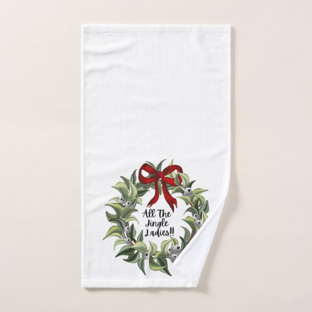 Christmas Hand Towel - Jingle Ladies Wreath (Hand Towel)