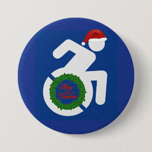 Christmas Handicapped 7.5 Cm Round Badge