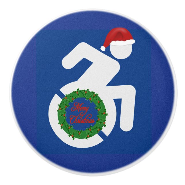 Christmas Handicapped Ceramic Knob (Front)