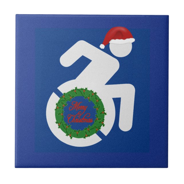 Christmas Handicapped Ceramic Tile (Front)