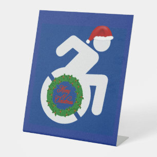 Christmas Handicapped Pedestal Sign
