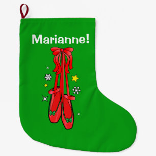 Christmas Hanging Ballet Shoes Name Customisable Large Christmas Stocking