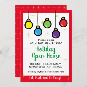 Christmas Hanging Ornament Open House  Invitation