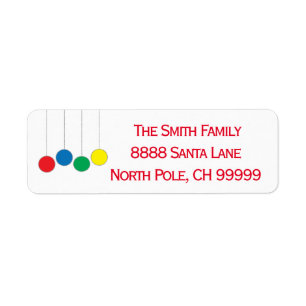 Christmas Hanging Ornaments Return Address Label