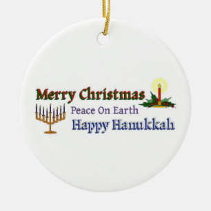 Christmas Hanukkah Ceramic Tree Decoration