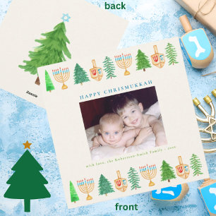 Christmas Hanukkah Chrismukkah Square Holiday Card