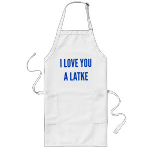 Christmas Hanukkah I love you a latke Jewish Long Apron