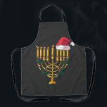 Christmas Hanukkah Jewish Santa Menorah  Apron<br><div class="desc">hanukkah christmas mashup,  jewish holiday humour,  santa menorah,  interfaith christmas 2025,  hanukkah meets christmas,  funny jewish santa design,  menorah santa hat 2025,  christmukkah mashup,  jewish christmas fusion,  menorah holiday 2025</div>