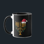 Christmas Hanukkah Jewish Santa Menorah  Mug<br><div class="desc">hanukkah christmas mashup,  jewish holiday humour,  santa menorah,  interfaith christmas 2025,  hanukkah meets christmas,  funny jewish santa design,  menorah santa hat 2025,  christmukkah mashup,  jewish christmas fusion,  menorah holiday 2025</div>
