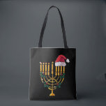 Christmas Hanukkah Jewish Santa Menorah  Tote Bag<br><div class="desc">hanukkah christmas mashup,  jewish holiday humour,  santa menorah,  interfaith christmas 2025,  hanukkah meets christmas,  funny jewish santa design,  menorah santa hat 2025,  christmukkah mashup,  jewish christmas fusion,  menorah holiday 2025</div>