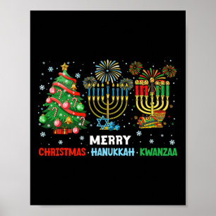 Christmas Hanukkah Kwanzaa Happy Holidays Matching Poster