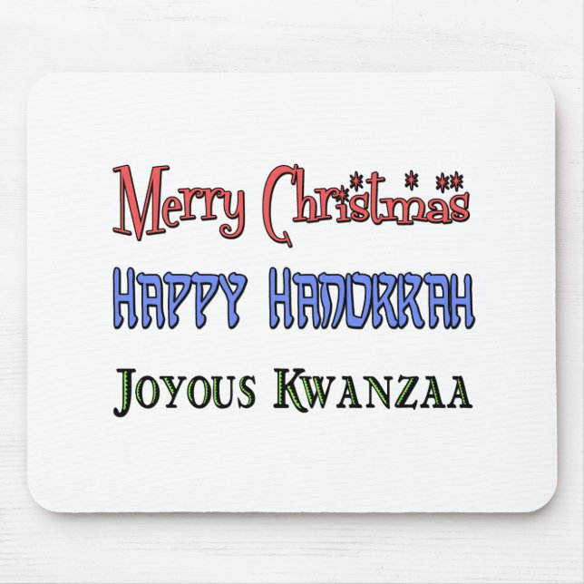 Christmas - Hanukkah - Kwanzaa Mouse Pad (Front)