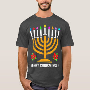 Christmas Hanukkah Menorah Merry Chrismukkah  T-Shirt