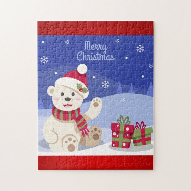 Christmas Happy Bear Jigsaw Puzzle (Vertical)