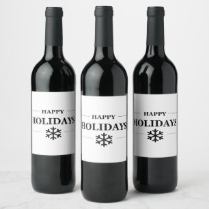 Christmas Happy Holiday Custom Gift Merry Xmas Wine Label