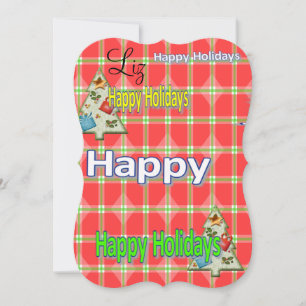 Christmas Happy Holiday Flat Greeting Card