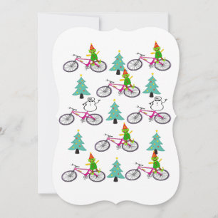 Christmas Happy Holiday Flat Greeting Card Elf 