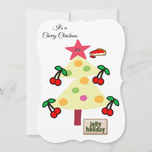 Christmas Happy Holiday Flat Greeting CardCherries Card