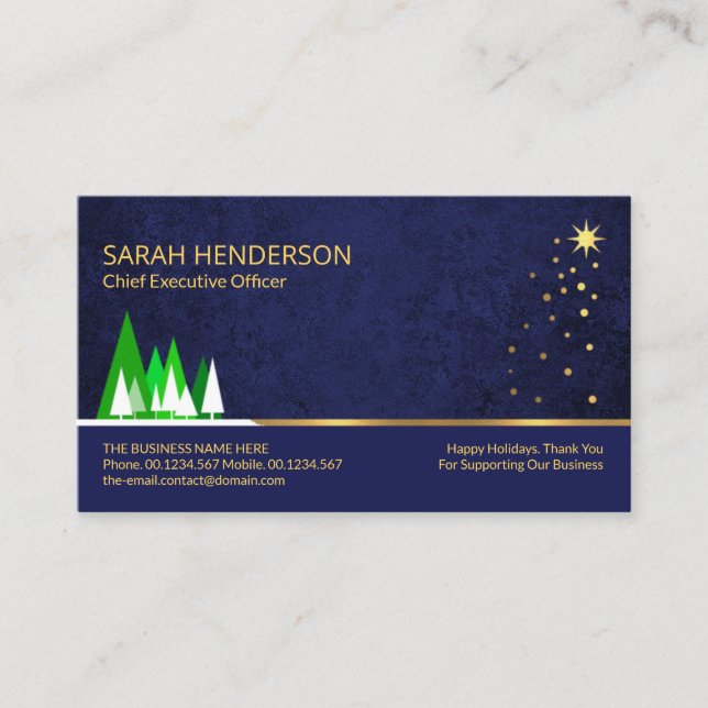 Christmas Happy Holiday Greetings Startup CEO Business Card (Front)