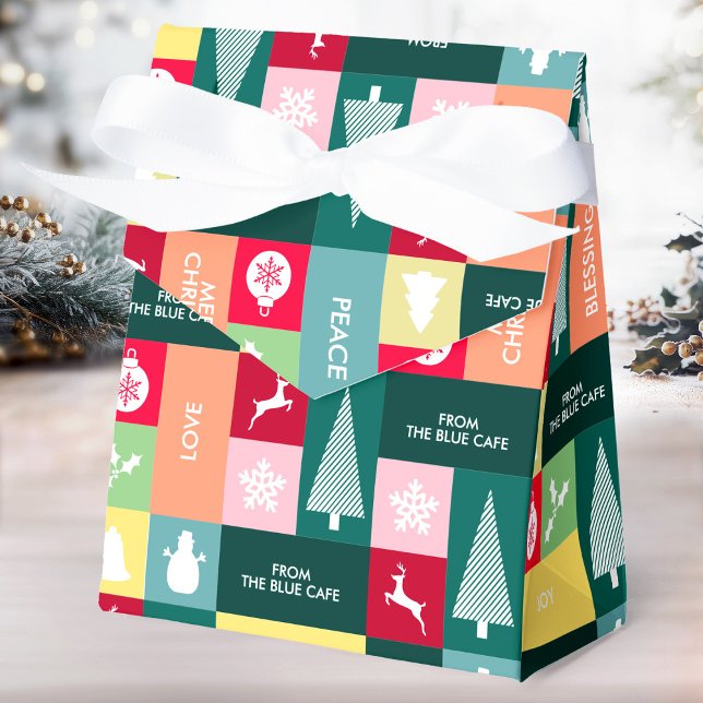 Christmas Happy Holidays Modern Corporate Name Favour Box (Christmas Happy Holidays Modern Name Favor Boxes)