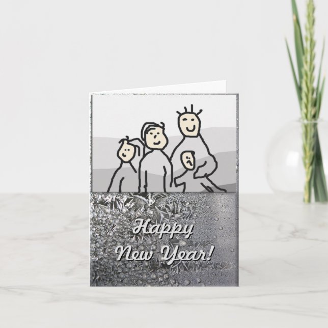 Christmas Happy Holidays Silver with Photo Holiday Card (Front)