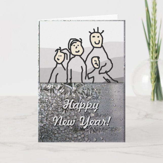 Christmas Happy Holidays Silver with Photo Holiday Card (Front)