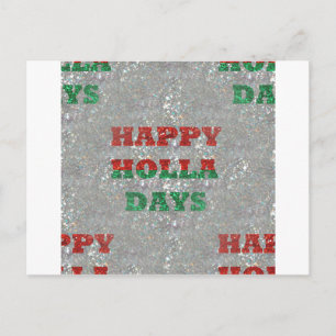 christmas happy holla days holiday postcard