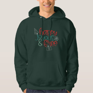 Christmas Happy Joyous & Free   Celebrate Sobriety Hoodie
