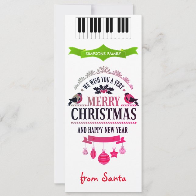 Christmas Happy New Year Carol Card (Front)