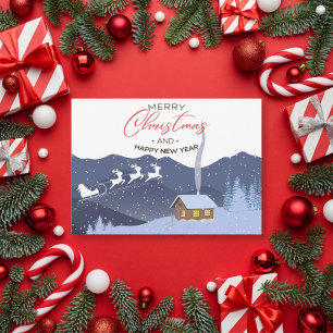 Christmas Happy new year Santa customisable Holiday Card