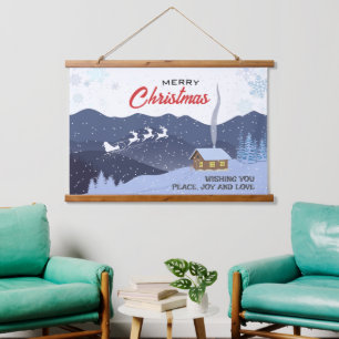 Christmas   Happy new year   Santa deer gift  Hanging Tapestry