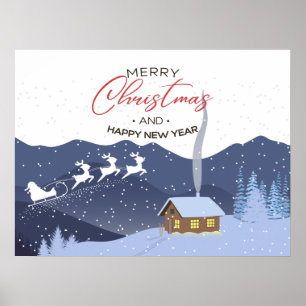 Christmas Happy new year Santa Poster