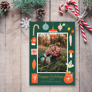 Christmas Happy Ornament Cute Family Photo Holiday Card