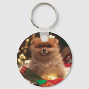 Christmas happy puppy key ring