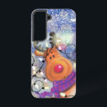 Christmas Happy Reindeer Samsung Galaxy Case<br><div class="desc">Happy Reindeer MIGNED Painting - Merry Christmas</div>