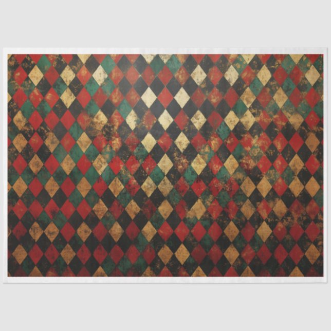 Christmas Harliquin Background Tissue Paper (Front)