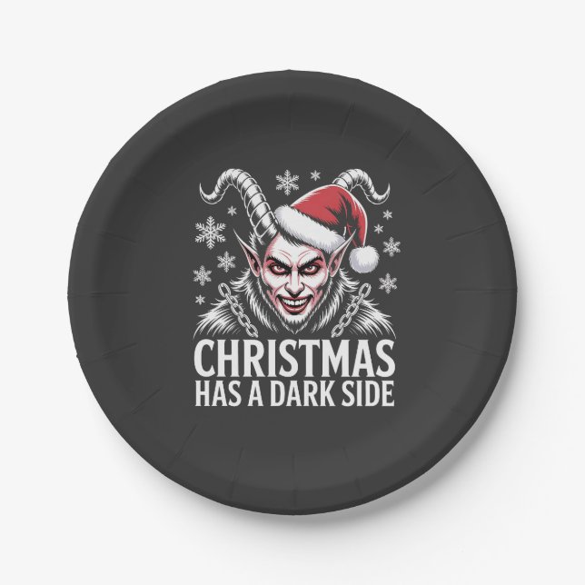 Christmas Has a Dark Side Paper Plate (Front)