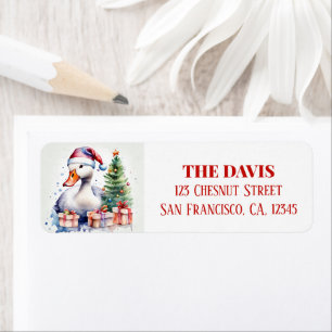 Christmas Hat Festive Goose - Return address  Label