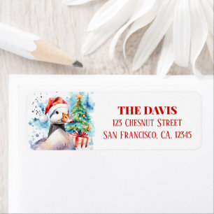 Christmas Hat Festive Goose Return Address Label