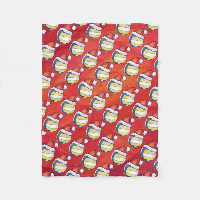 Christmas Hat Volleyball Fleece Blanket (Front)