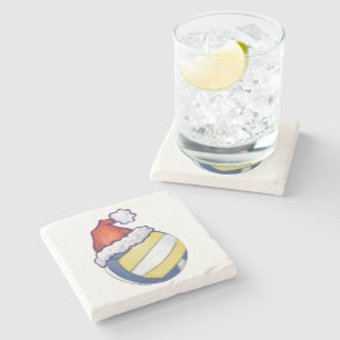 Christmas Hat Volleyball Stone Coaster