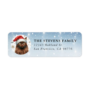 Christmas Havana Brown Cat Return Labels