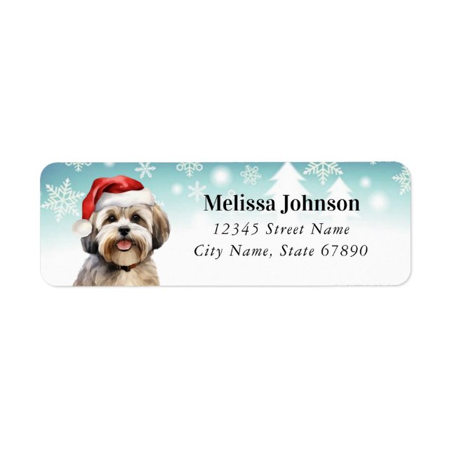 Christmas Havanese Return Address Label (Front)