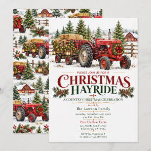 Christmas Hayride Country Celebration Invitation