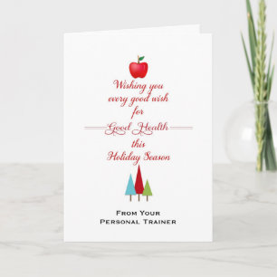 Christmas Health & Fitness Greeting Card-Apple Holiday Card