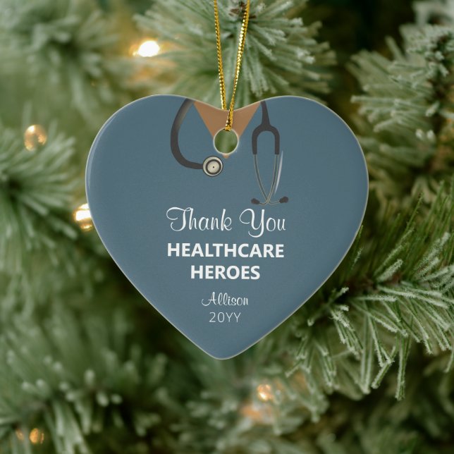 Christmas Healthcare Worker Thank You Personalised Ceramic Ornament (Tree)