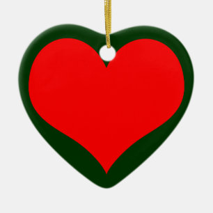 christmas heart ceramic ornament