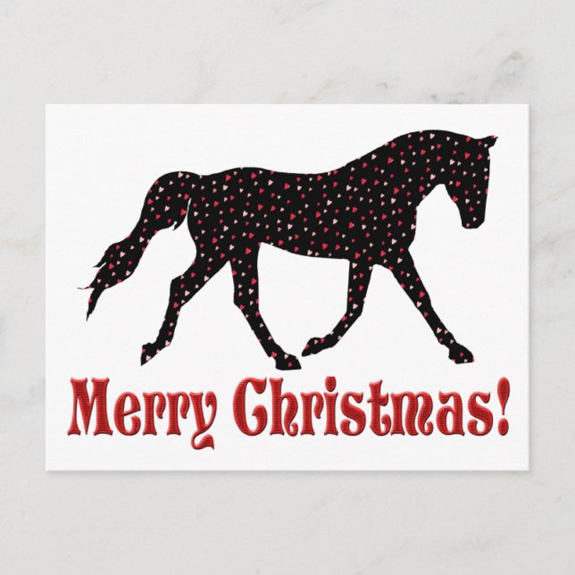 Christmas Heart Horse Postcard (Front)
